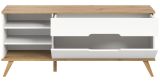 TV-Lowboard Hygge in wei� und Nox Eiche TV Unterteil skandinavisch 140 cm, Soft-Close