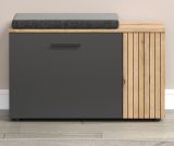 Garderobe Sitzbank Avila in grau und Evoke Eiche Garderobenbank und Schuhschrank 80 cm