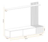 Wohnwand Madina Kaschmir / Sand und Eiche Leistenoptik, Schrankwand h�ngend 180 cm mit Push-to-Open