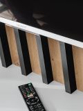 Wohnwand Pearl in grau und Artisan Eiche Schrankwand 220 cm inklusive LED Beleuchtung, Push-to-Open