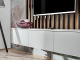 Wohnwand Pearl in grau und Artisan Eiche Schrankwand 220 cm inklusive LED Beleuchtung, Push-to-Open