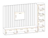 Wohnwand Pearl in Jackson Eiche und schwarz Schrankwand 220 cm inklusive LED Beleuchtung, Push-to-Open