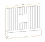 TV-Lowboard Set Pearl in schwarz und Artisan Eiche TV Unterteil mit Akustikpaneele 180 cm, Push-to-Open
