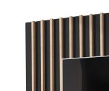 TV-Lowboard Set Pearl in Jackson Eiche und schwarz TV Unterteil mit Akustikpaneele 180 cm, Push-to-Open