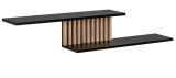 Wandboard Morgan in schwarz und Jackson Eiche Wandregal mit 3D-Lamellen 162 cm