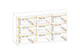 Sideboard Morgan in schwarz und Jackson Eiche Kommode mit 3D-Lamellen inkl. LED