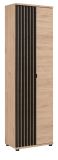 Garderobenschrank Collin in Jackson Eiche und schwarz Schuhschrank mit 3-D Lamellen 60 cm