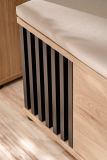 Garderobe Sitzbank Collin in Jackson Eiche und schwarz Garderobenbank mit 3-D Lamellen 60 cm