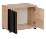 Garderobe Sitzbank Collin in Jackson Eiche und schwarz Garderobenbank mit 3-D Lamellen 60 cm