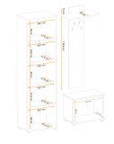 Garderobe Set 3-teilig Collin in Jackson Eiche und schwarz Garderobenkombination mit 3-D Lamellen