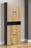 Badezimmer Hochschrank Feliz in Evoke Eiche und grau Badschrank 70 x 186 cm