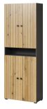 Badezimmer Hochschrank Feliz in Evoke Eiche und grau Badschrank 70 x 186 cm