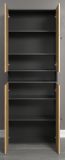 Badezimmer Hochschrank Feliz in Evoke Eiche und grau Badschrank 70 x 186 cm