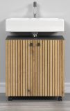 Waschbeckenunterschrank Feliz in Evoke Eiche und grau Badschrank 60 cm