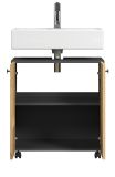 Waschbeckenunterschrank Feliz in Evoke Eiche und grau Badschrank 60 cm