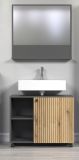 Badezimmer Spiegel Feliz in grau Badspiegel mit Ablage 80 cm