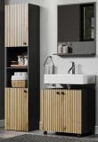 Badezimmer Spiegel Feliz in Grau, Wandspiegel mit Ablage 60 x 74 cm
