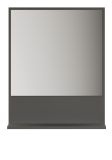 Badezimmer Spiegel Feliz in Grau, Wandspiegel mit Ablage 60 x 74 cm