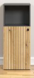 Badezimmer Kommode Feliz in Evoke Eiche und Grau, Badschrank 40 x 95 cm