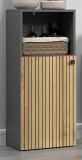 Badezimmer Kommode Feliz in Evoke Eiche und Grau, Badschrank 40 x 95 cm