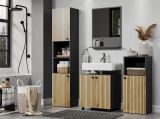 Badezimmer Kommode Feliz in Evoke Eiche und Grau, Badschrank 40 x 95 cm