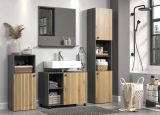 Badm�bel Set Feliz in Evoke Eiche und Grau, Badkombination 4-teilig 180 x 186 cm