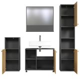 Badm�bel Set Feliz in Evoke Eiche und Grau, Badkombination 4-teilig 180 x 186 cm