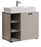 Waschtisch Set Feliz in Kaschmir Grau Komplett-Set mit Waschbecken 90 cm