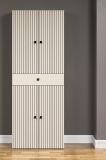 Badezimmer Hochschrank Feliz in Kaschmir Grau Badschrank 70 x 186 cm