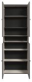 Badezimmer Hochschrank Feliz in Kaschmir Grau Leistenoptik, Badschrank 70 x 186 cm