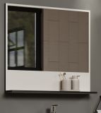 Badezimmer Spiegel Feliz in Kaschmir / Grau, Badspiegel 80 cm mit Ablage