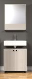 Badezimmer Spiegel Feliz in Kaschmir / Grau, Wandspiegel 60 x74 cm mit Ablage