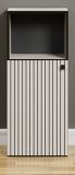 Badezimmer Kommode Feliz in Kaschmir Grau mit Leistenoptik, Badschrank 40 x 95 cm