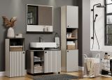 Badm�bel Set Feliz in Kaschmir / Grau mit Leistenoptik, 2-teilig 90 x 186 cm