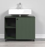 Waschbeckenunterschrank Feliz in gr�n Badschrank auf Rollen 80 cm