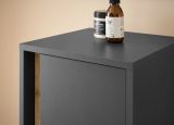 Badezimmer Midischrank Center in grau matt und Wotan Eiche Badm�bel Kommode 34 x 114 cm