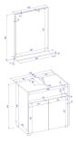 Badm�bel Set 2-teilig Center in grau matt und Wotan Eiche Badkombination 60 cm