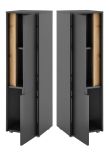 Badm�bel Set 4-teilig Center in grau matt und Wotan Eiche Badkombination 168 cm