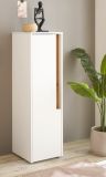 Badezimmer Midischrank Center in wei� und Wotan Eiche Badm�bel Kommode 34 x 114 cm