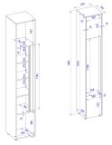 Badezimmer Hochschrank Center in wei� und Wotan Eiche Badschrank 34 x 200 cm