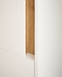 Badezimmer Hochschrank Center in wei� und Wotan Eiche Badschrank 34 x 200 cm
