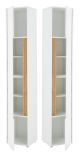 Badezimmer Hochschrank Center in wei� und Wotan Eiche Badschrank 34 x 200 cm