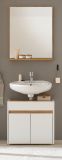Badm�bel Set 2-teilig Center in wei� und Wotan Eiche Badkombination 60 cm