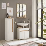 Badm�bel Set 3-teilig Center in wei� und Wotan Eiche Badkombination 114 cm