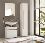 Badm�bel Set 3-teilig Center in wei� und Wotan Eiche Badkombination 114 cm