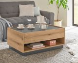 Couchtisch Center in Evoke Eiche und grau Beistelltisch 90 x 60 cm