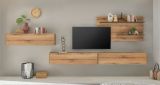 Wohnwand Center in Evoke Eiche und grau Set 4-teilig mit XXL-TV-Schrank 400 cm