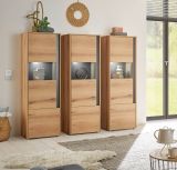Schrank Set 3-teilig Center in Evoke Eiche und grau Wohnkombination 3 x Vitrine 190 x 155 cm