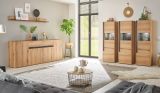 Schrank Set 3-teilig Center in Evoke Eiche und grau Wohnkombination 3 x Vitrine 190 x 155 cm
