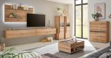 Wohnwand Center in Evoke Eiche und grau Wohnkombination Set 5-teilig mit XXL-TV-Schrank 440 cm